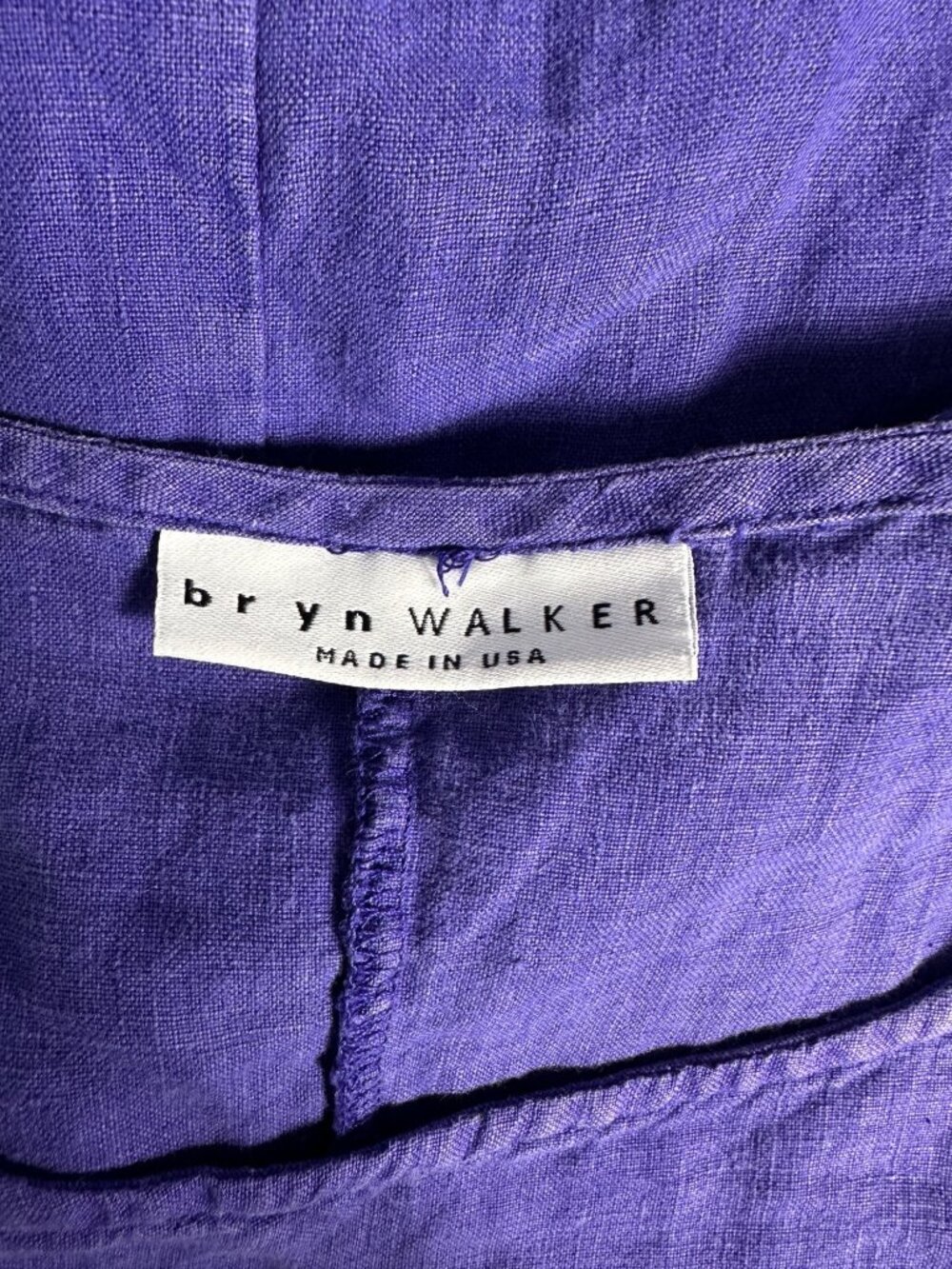 Bryn Walker 100% Linen Purple Ruffle Hem Tunic Dress Large Lagenlook - Picture 8 of 16